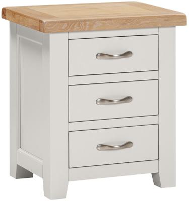 Wilmont Grey Mist Painted 3 Drawer Bedside Cabinet