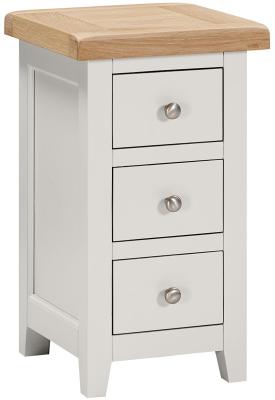 Wilmont Grey Mist Painted 3 Drawer Compact Bedside Cabinet