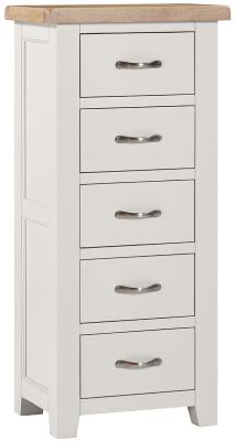 Wilmont Grey Mist Painted 5 Drawer Tall Chest