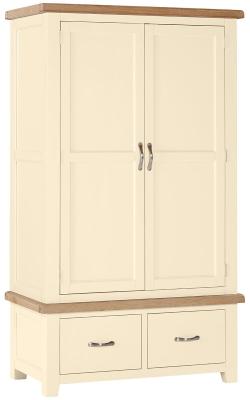 Wilmont Ivory Painted 2 Door Combi Wardrobe