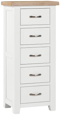 Wilmont White Painted 5 Drawer Tall Chest