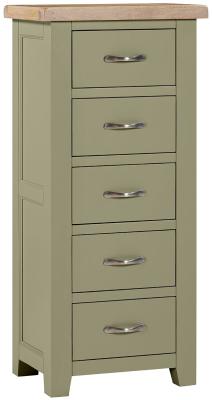 Wilmont Fern Green Painted 5 Drawer Tall Chest