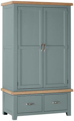 Wilmont Blue Lagoon Painted 2 Door Combi Wardrobe