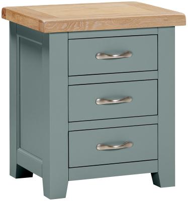 Product photograph of Wilmont Blue Lagoon Painted 3 Drawer Bedside Cabinet from Choice Furniture Superstore