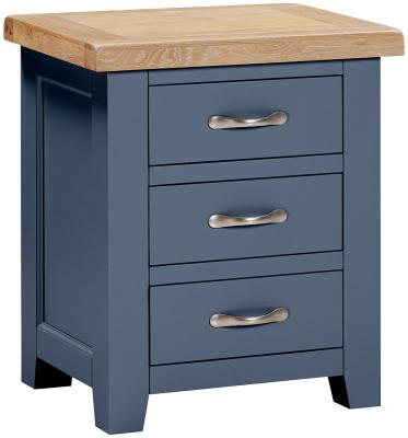 Wilmont Neptune Blue Painted 3 Drawer Bedside Cabinet