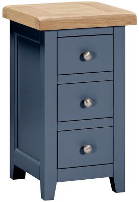 Wilmont Neptune Blue Painted 3 Drawer Compact Bedside Cabinet