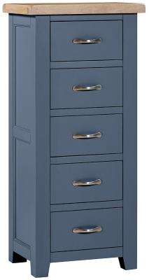 Wilmont Neptune Blue Painted 5 Drawer Tall Chest