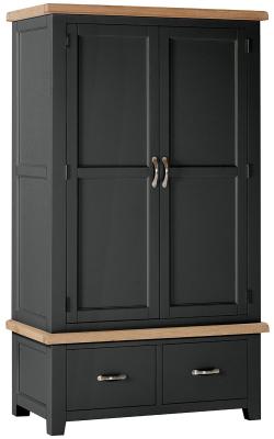 Wilmont Raven Black Painted 2 Door Combi Wardrobe