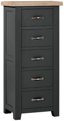 Wilmont Raven Black Painted 5 Drawer Tall Chest