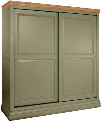 Product photograph of Versailles Fern Green Painted 2 Door Sliding Wardrobe from Choice Furniture Superstore