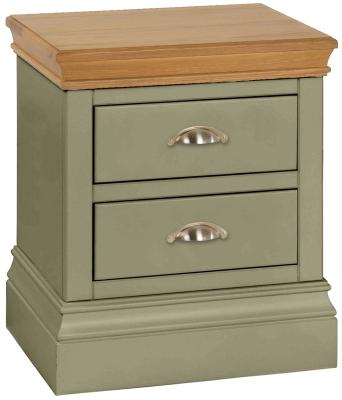 Versailles Fern Green Painted 2 Drawer Bedside Cabinet