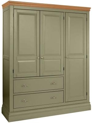 Product photograph of Versailles Fern Green Painted 3 Door Triple Wardrobe from Choice Furniture Superstore