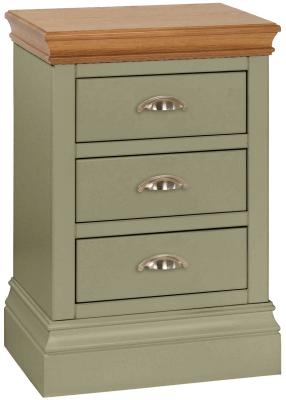 Versailles Fern Green Painted 3 Drawer Bedside Cabinet