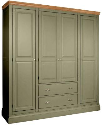 Versailles Fern Green Painted 4 Door Combi Wardrobe