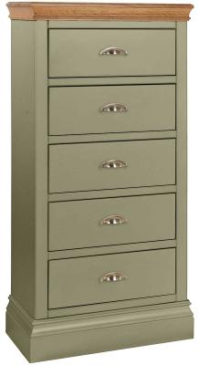 Versailles Fern Green Painted 5 Drawer Wellington Chest