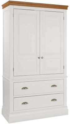 Versailles Grey Mist Painted 2 Door Combi Wardrobe