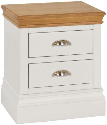 Versailles Grey Mist Painted 2 Drawer Bedside Cabinet