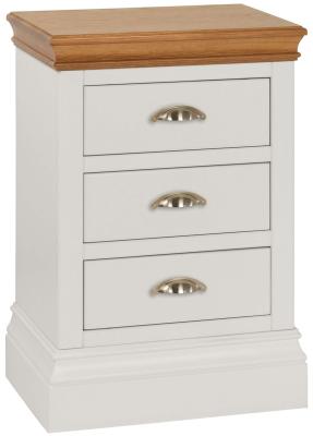 Versailles Grey Mist Painted 3 Drawer Bedside Cabinet