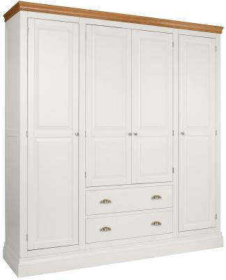 Versailles Grey Mist Painted 4 Door Combi Wardrobe