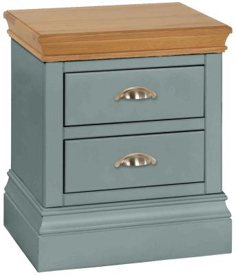 Versailles Blue Lagoon Painted 2 Drawer Bedside Cabinet