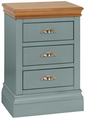 Versailles Blue Lagoon Painted 3 Drawer Bedside Cabinet