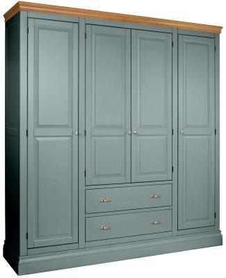 Versailles Blue Lagoon Painted 4 Door Combi Wardrobe