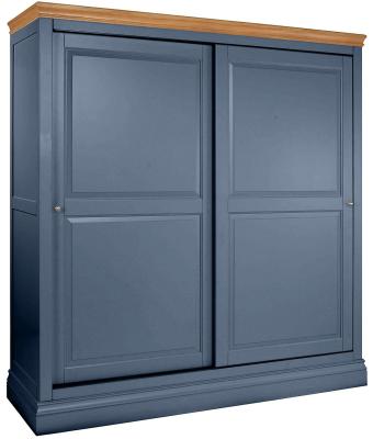 Product photograph of Versailles Neptune Blue Painted 2 Door Sliding Wardrobe from Choice Furniture Superstore