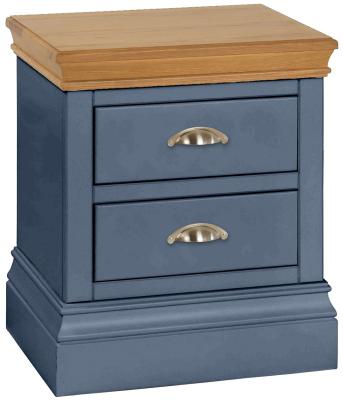 Versailles Neptune Blue Painted 2 Drawer Bedside Cabinet