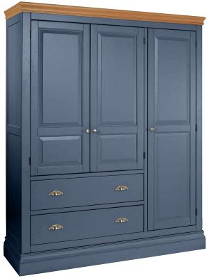 Product photograph of Versailles Neptune Blue Painted 3 Door Triple Wardrobe from Choice Furniture Superstore