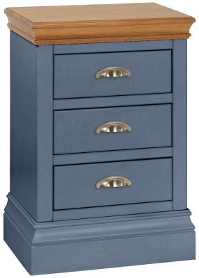 Versailles Neptune Blue Painted 3 Drawer Bedside Cabinet