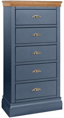 Versailles Neptune Blue Painted 5 Drawer Wellington Chest