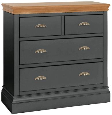 Product photograph of Versailles Raven Black Painted 2 2 Drawer Chest from Choice Furniture Superstore