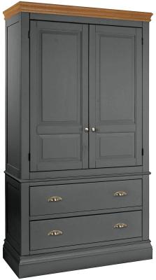 Versailles Raven Black Painted 2 Door Combi Wardrobe