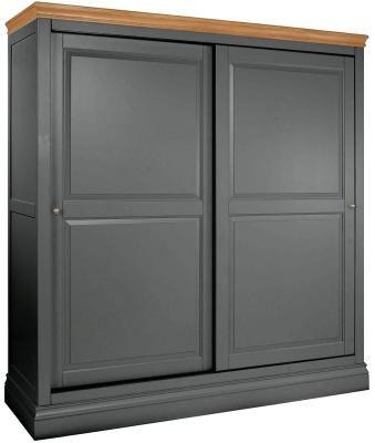 Versailles Raven Black Painted 2 Door Sliding Wardrobe