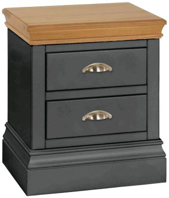 Versailles Raven Black Painted 2 Drawer Bedside Cabinet