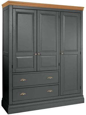 Versailles Raven Black Painted 3 Door Triple Wardrobe