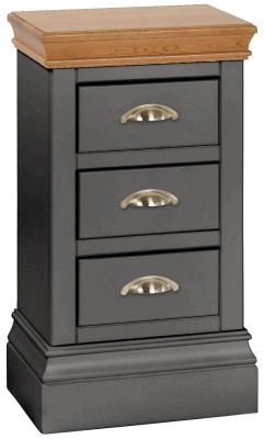 Versailles Raven Black Painted Compact Bedside Cabinet