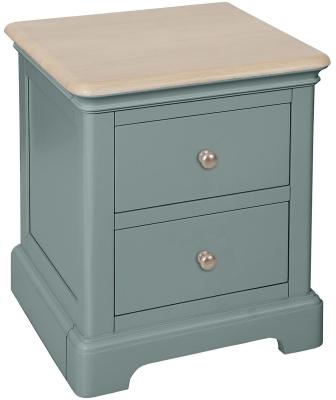 Cromwell Blue Lagoon Painted 2 Drawer Bedside Cabinet