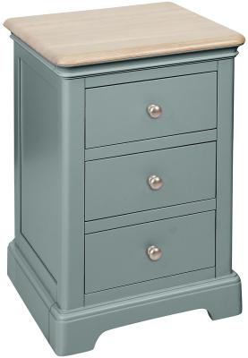 Cromwell Blue Lagoon Painted 3 Drawer Bedside Cabinet