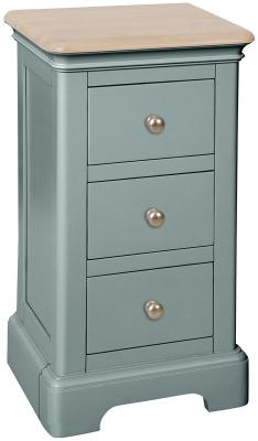 Cromwell Blue Lagoon Painted 3 Drawer Compact Bedside Cabinet