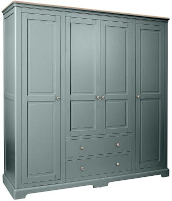 Cromwell Blue Lagoon Painted 4 Door Combi Wardrobe