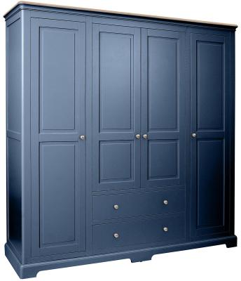 Cromwell Electric Blue Painted 4 Door Combi Wardrobe