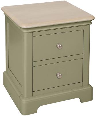 Cromwell Fern Green Painted 2 Drawer Bedside Cabinet