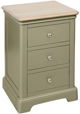 Cromwell Fern Green Painted 3 Drawer Bedside Cabinet