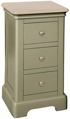 Cromwell Fern Green Painted 3 Drawer Compact Bedside Cabinet