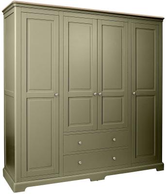 Cromwell Fern Green Painted 4 Door Combi Wardrobe