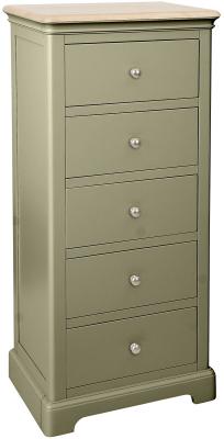 Cromwell Fern Green Painted 5 Drawer Wellington Chest