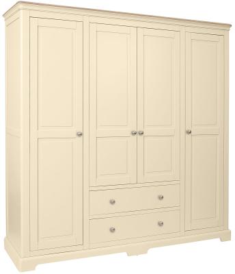 Cromwell Ivory Painted 4 Door Combi Wardrobe