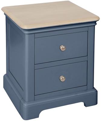 Cromwell Neptune Blue Painted 2 Drawer Bedside Cabinet