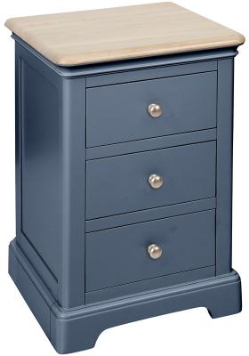 Cromwell Neptune Blue Painted 3 Drawer Bedside Cabinet